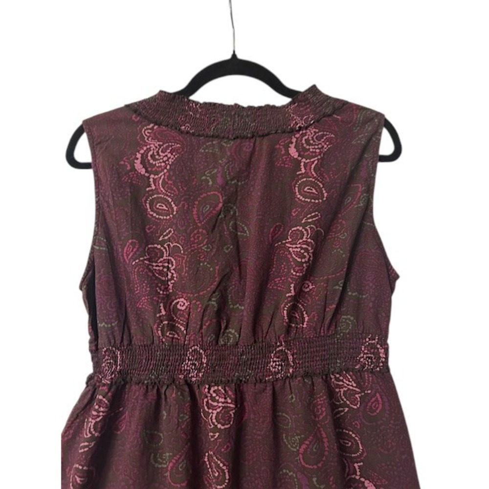 SONOMA Dress L Burgundy Paisley‎ Sleeveless Romantic Earthy Boho Cottagecore - Picture 15 of 16
